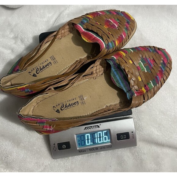 Arte Sanias Chavez Multicolor Sarape Huarache Sandals Women’s Size 10 - Picture 7 of 7